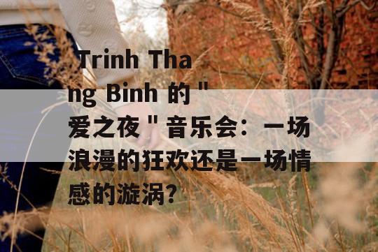  Trinh Thang Binh 的＂爱之夜＂音乐会：一场浪漫的狂欢还是一场情感的漩涡？